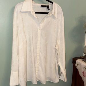 Maggie Barnes Cream Paisley Button-Down Shirt